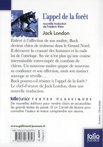 Quatrième de couverture de « L'APPEL DE LA FORET »