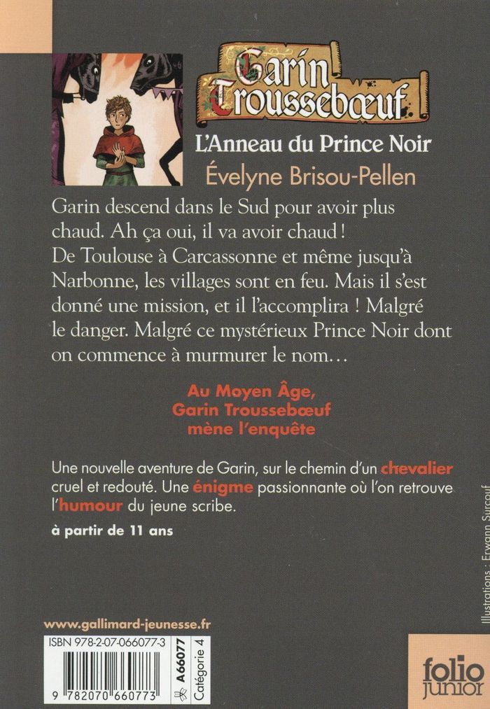Quatrième de couverture de « L'anneau du prince noir »