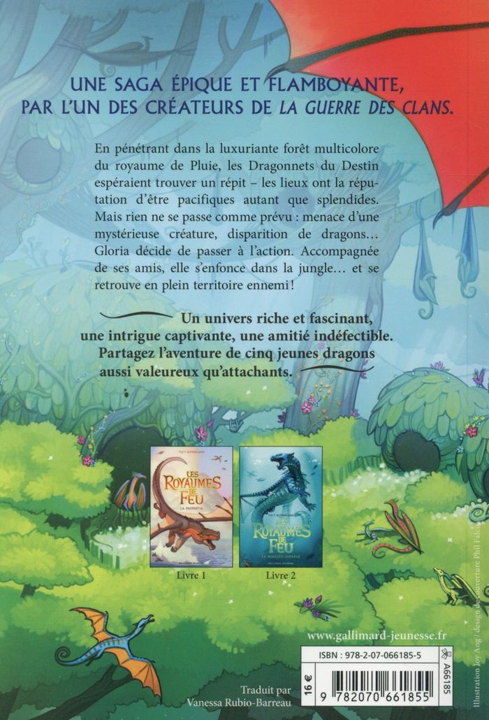 Quatrième de couverture de « LES ROYAUMES DE FEU, 3 - AU COEUR DE LA JUNGLE »