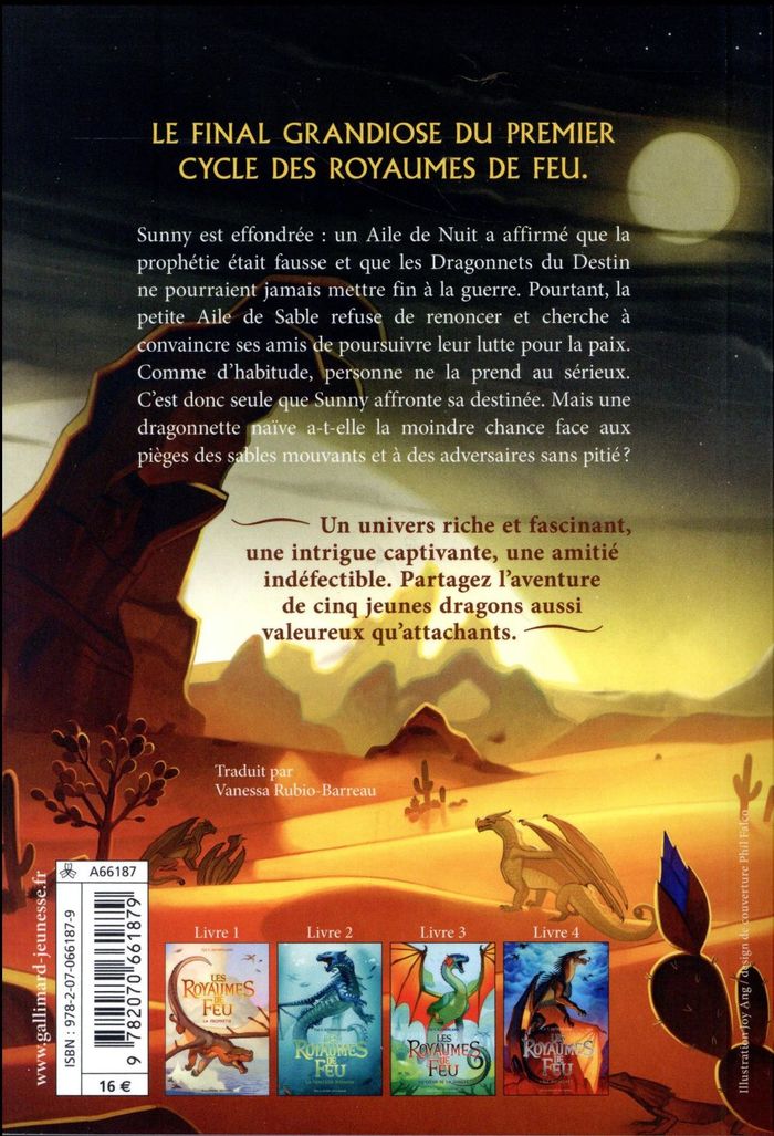 Quatrième de couverture de « LES ROYAUMES DE FEU, 5 - LA NUIT-LA-PLUS-CLAIRE »