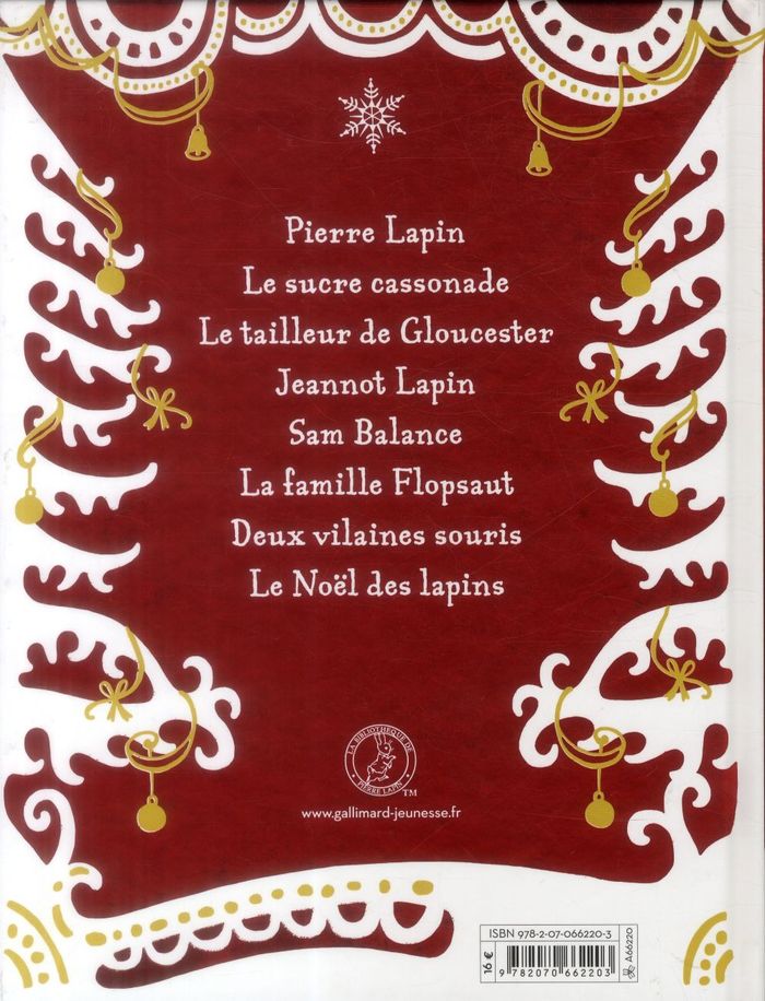 Quatrième de couverture de « LES CONTES DE NOEL DE PIERRE LAPIN »