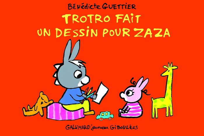 Couverture du livre « Trotro fait un dessin pour Zaza » de Bénédicte Guettier, librairie Les Contes Infusés à Corte