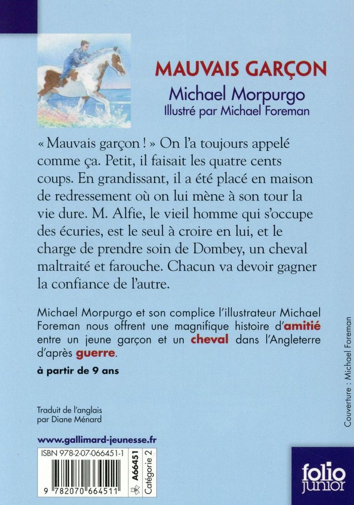 Quatrième de couverture de « MAUVAIS GARCON »