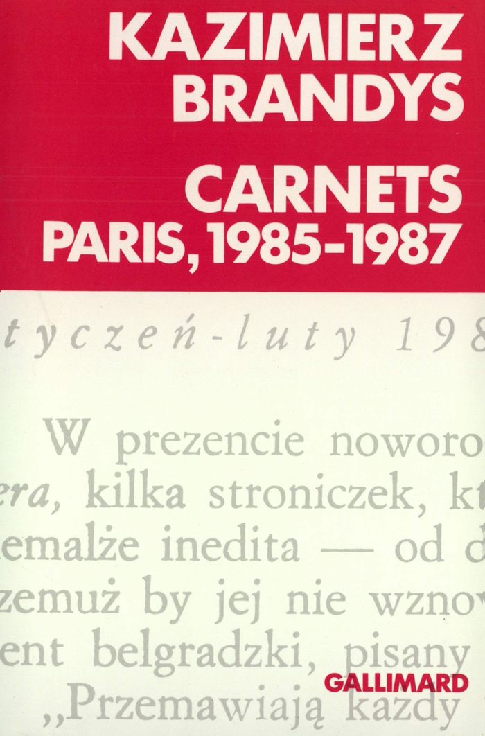 Couverture du livre « CARNETS - PARIS, 1985-1987 » de Kazimierz Brandys, librairie Les Contes Infusés à Corte