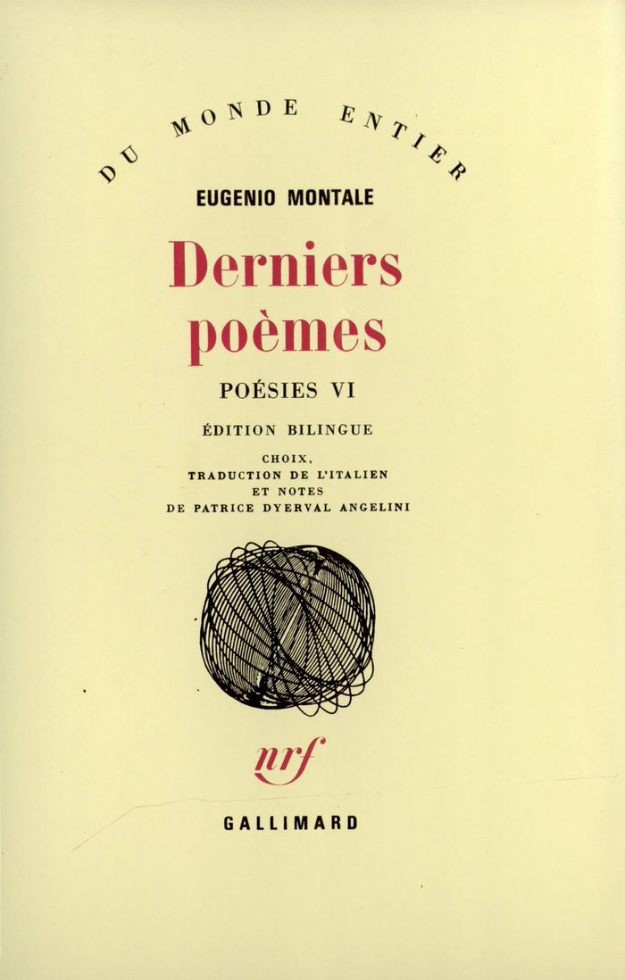 Couverture du livre « POESIES - VI - DERNIERS POEMES » de Eugenio Montale, librairie Les Contes Infusés à Corte