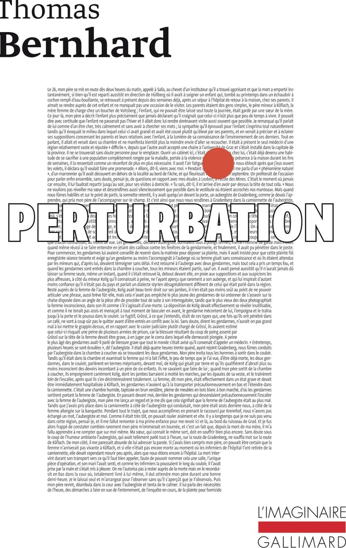 Couverture du livre « PERTURBATION », librairie Les Contes Infusés à Corte