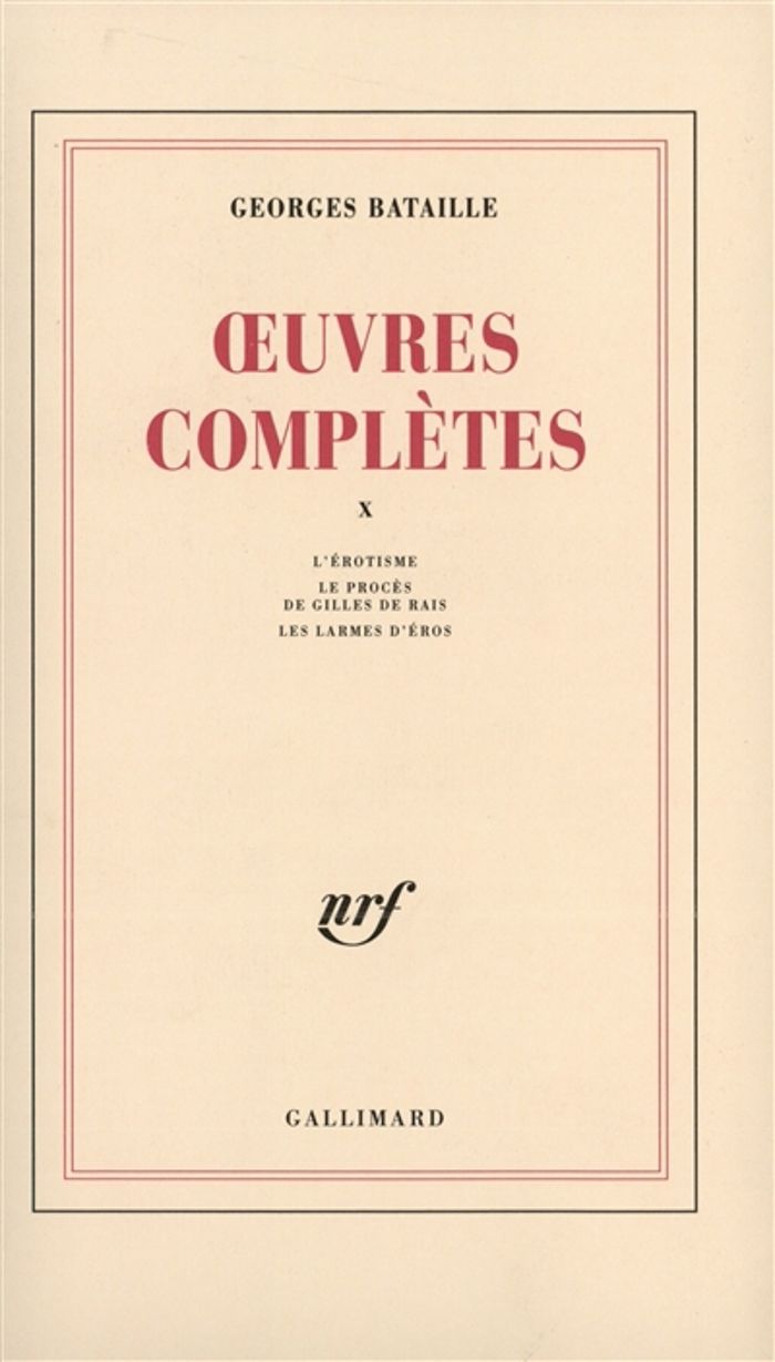 Couverture du livre « OEUVRES COMPLETES - VOL10 » de Georges Bataille, librairie Les Contes Infusés à Corte