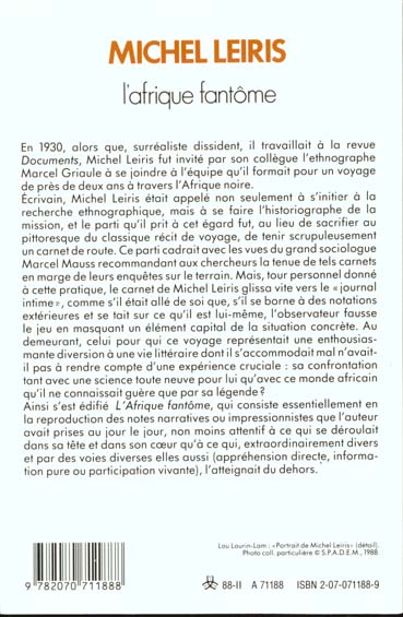 Quatrième de couverture de « L'AFRIQUE FANTOME »