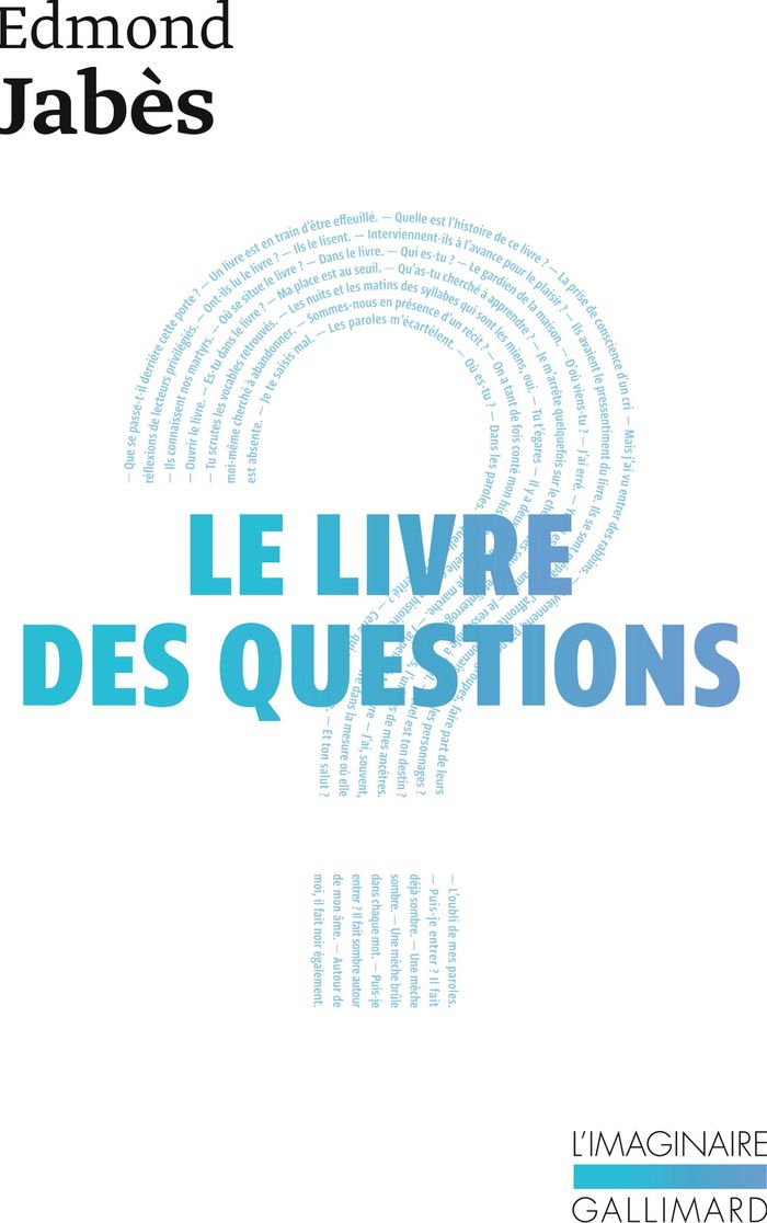 Couverture du livre « LE LIVRE DES QUESTIONS - VOL01 - LE LIVRE DE YUKEL - LE RETOUR AU LIVRE » de Edmond Jabes, librairie Les Contes Infusés à Corte