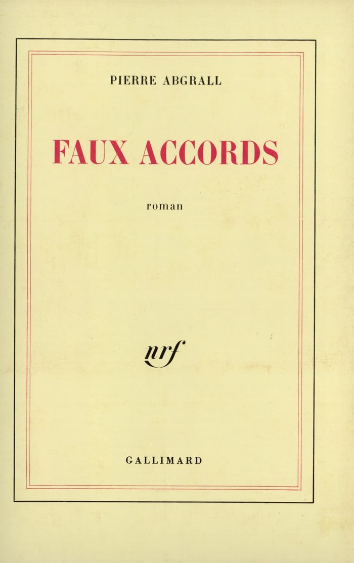 Couverture du livre « FAUX ACCORDS » de Pierre Abgrall, librairie Les Contes Infusés à Corte