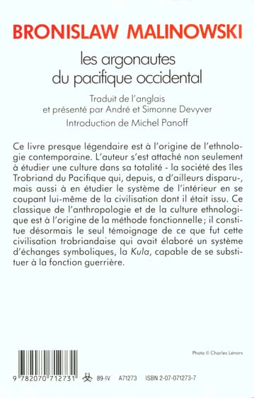Quatrième de couverture de « LES ARGONAUTES DU PACIFIQUE OCCIDENTAL »