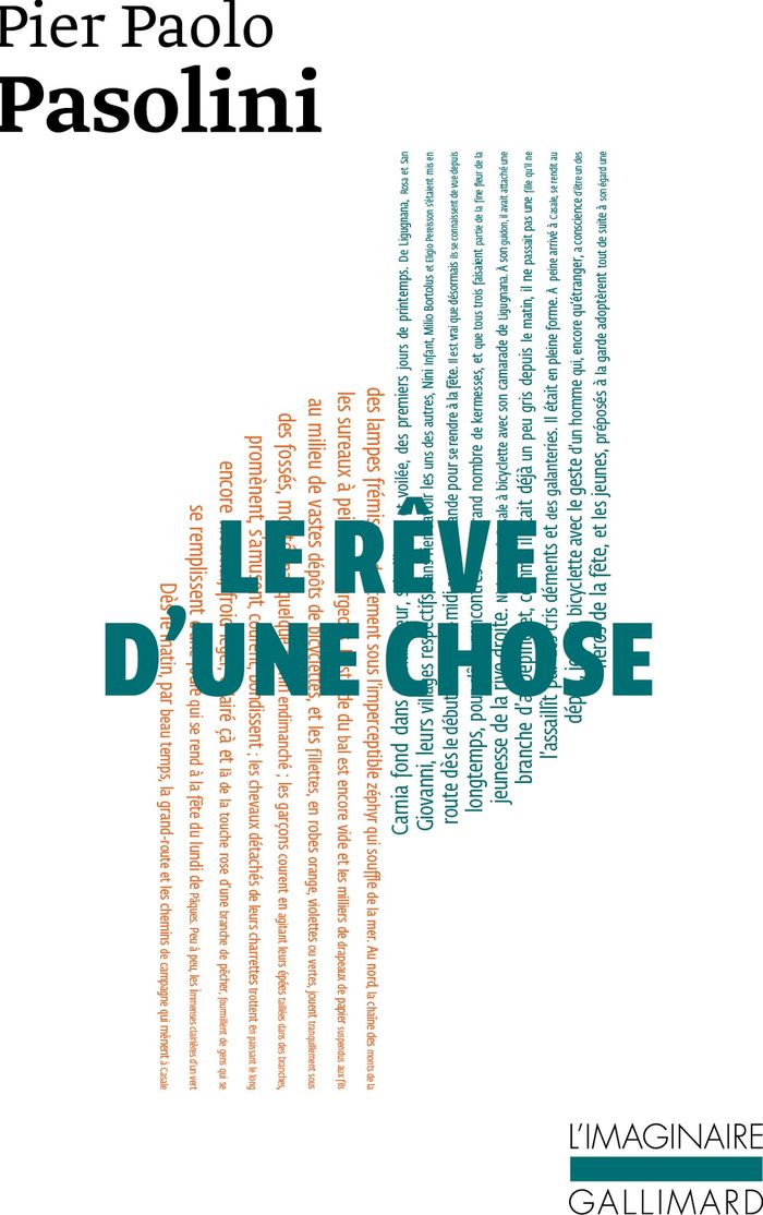 Couverture du livre « LE REVE D'UNE CHOSE » de Pasolini Pier Paolo, librairie Les Contes Infusés à Corte