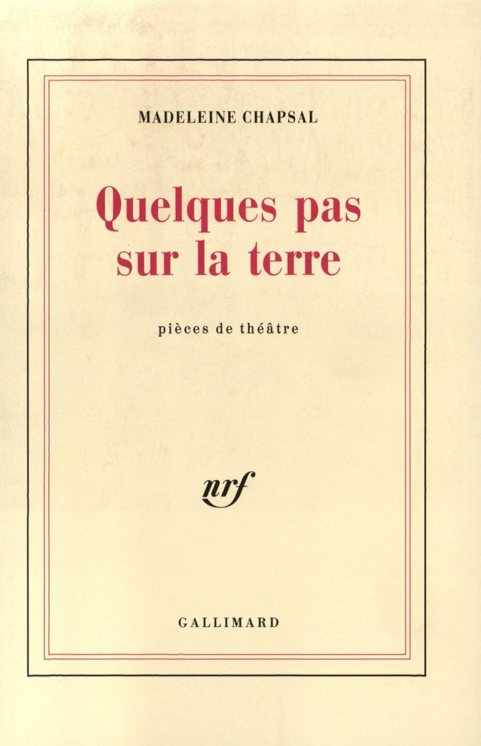 Couverture du livre « QUELQUES PAS SUR LA TERRE » de Madeleine Chapsal, librairie Les Contes Infusés à Corte