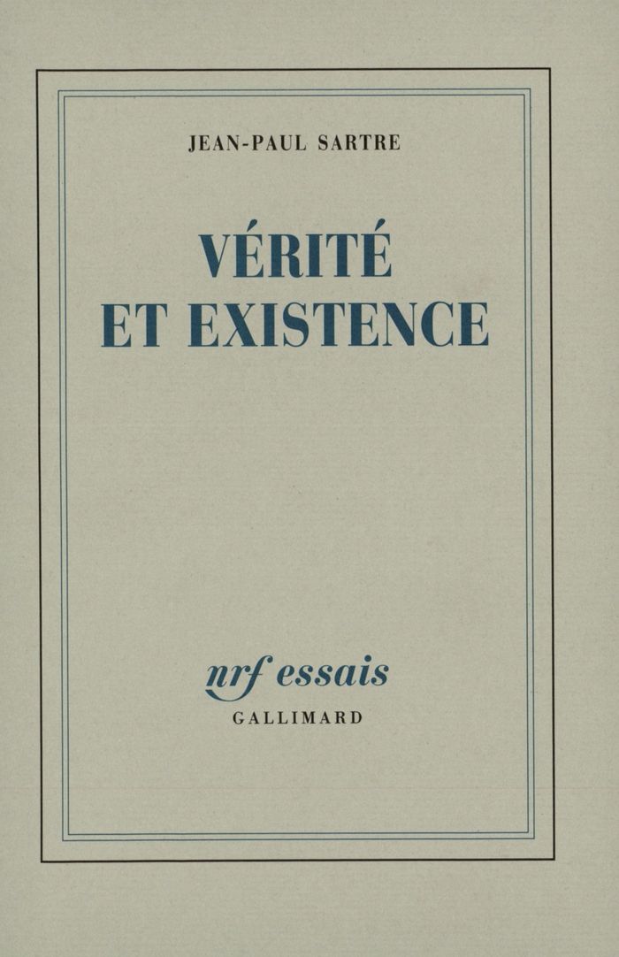 Couverture du livre « VERITE ET EXISTENCE » de Jean-Paul Sartre, librairie Les Contes Infusés à Corte