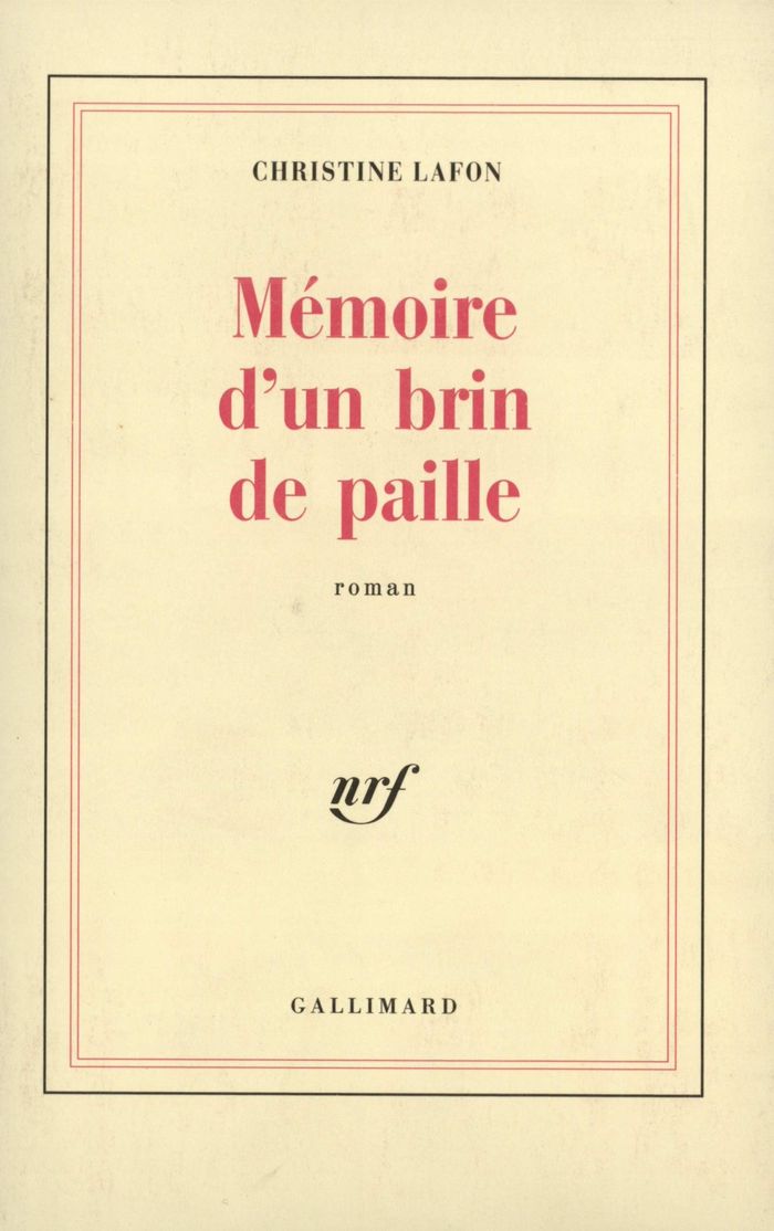 Couverture du livre « MEMOIRE D'UN BRIN DE PAILLE » de Christine Lafon, librairie Les Contes Infusés à Corte