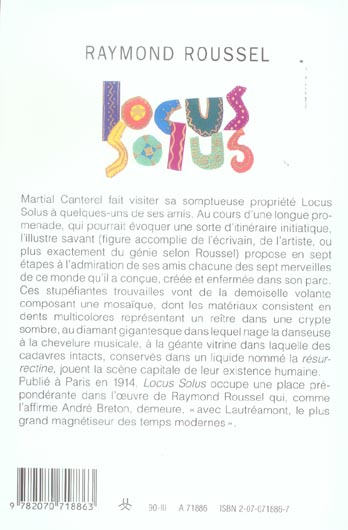 Quatrième de couverture de « LOCUS SOLUS »