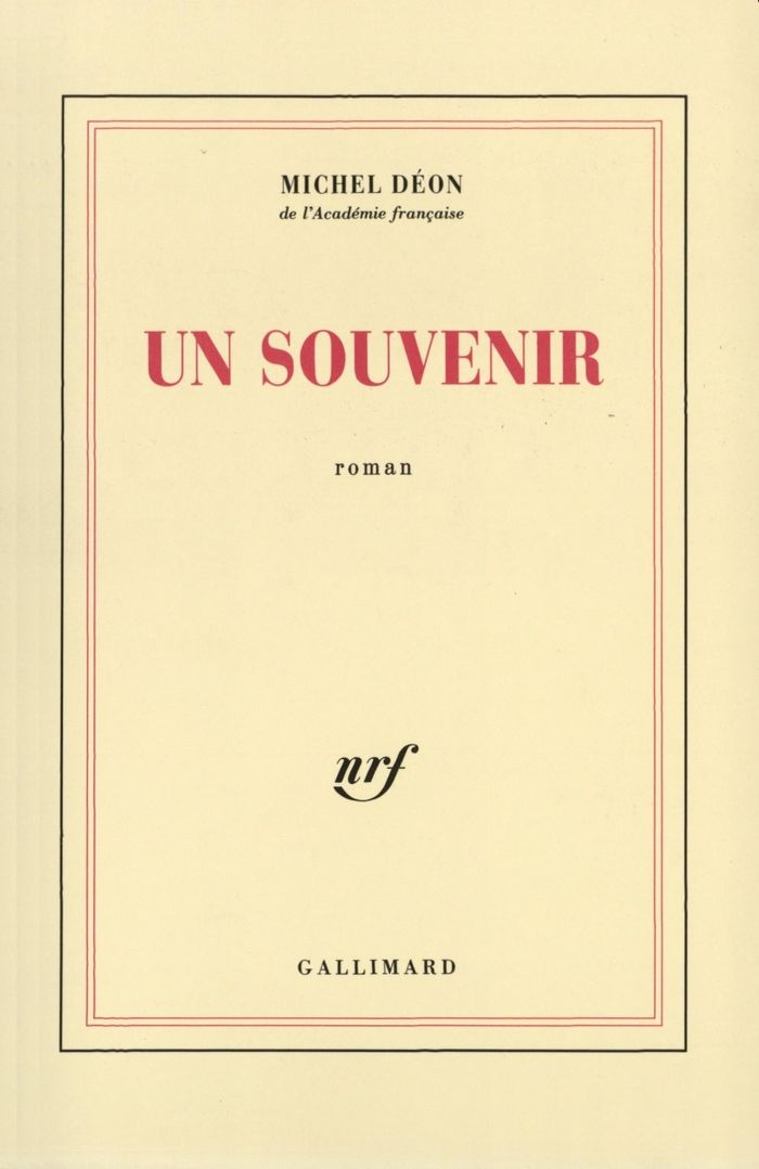 Couverture du livre « UN SOUVENIR » de Michel Deon, librairie Les Contes Infusés à Corte