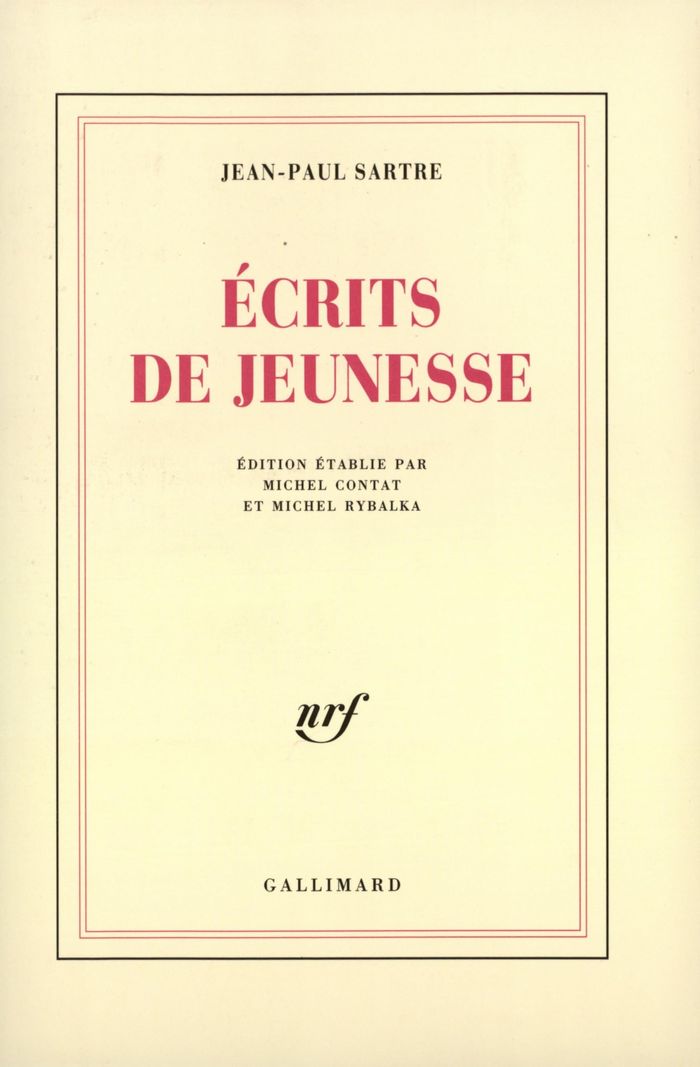 Couverture du livre « ECRITS DE JEUNESSE » de Jean-Paul Sartre, librairie Les Contes Infusés à Corte