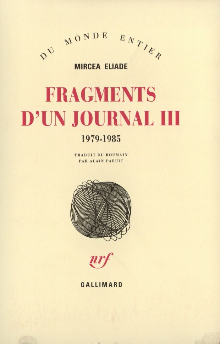Couverture du livre « FRAGMENTS D'UN JOURNAL - VOL03 - 1979-1985 » de Mircea Eliade, librairie Les Contes Infusés à Corte