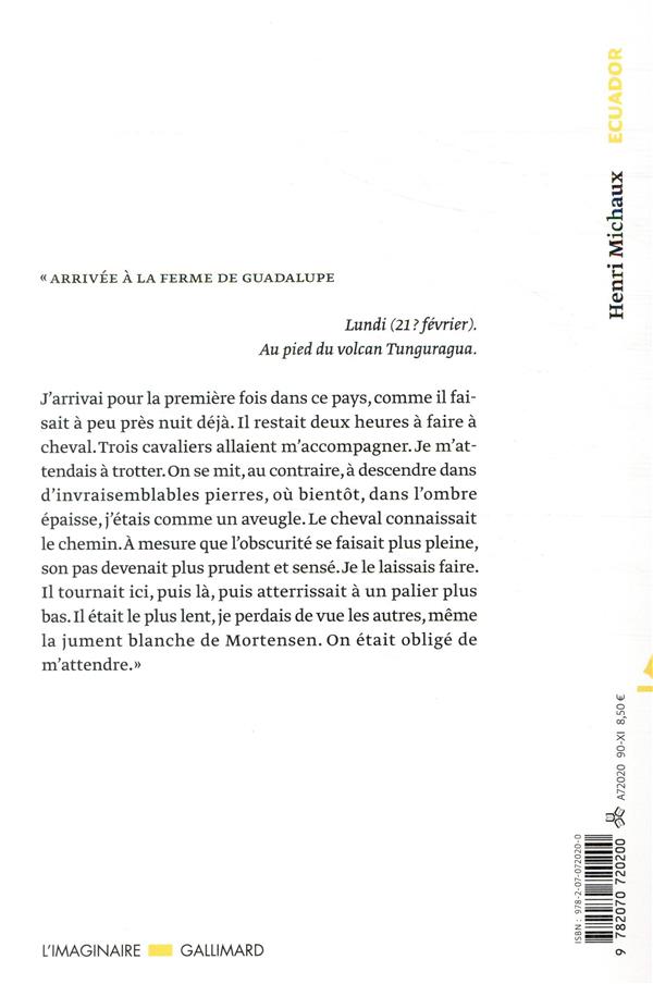 Quatrième de couverture de « ECUADOR - JOURNAL DE VOYAGE »