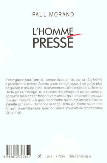 Quatrième de couverture de « L'HOMME PRESSE »