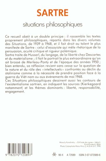 Quatrième de couverture de « SITUATIONS PHILOSOPHIQUES »