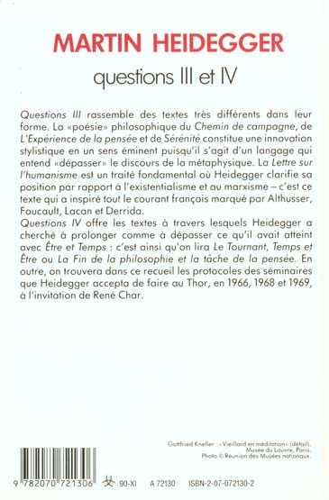 Quatrième de couverture de « QUESTIONS III ET IV »