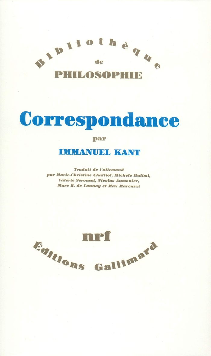 Couverture du livre « CORRESPONDANCE » de Emmanuel Kant, librairie Les Contes Infusés à Corte