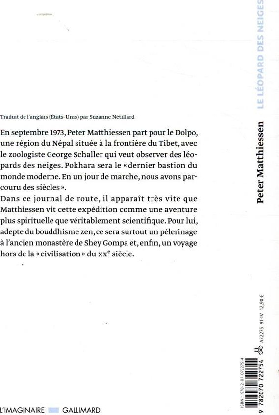 Quatrième de couverture de « LE LEOPARD DES NEIGES »