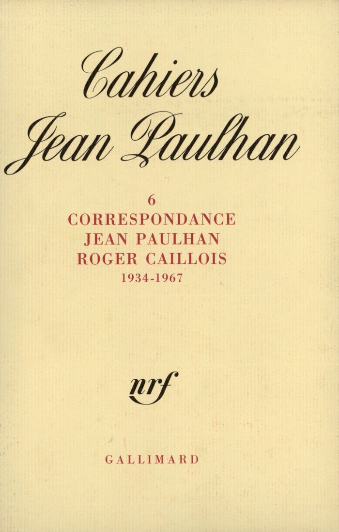 Couverture du livre « CORRESPONDANCE - (1934-1967) » de Caillois/paulhan, librairie Les Contes Infusés à Corte