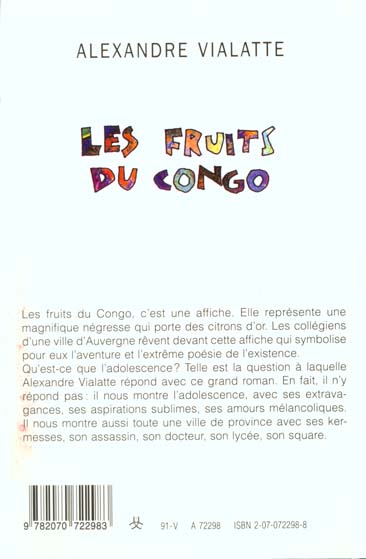 Quatrième de couverture de « LES FRUITS DU CONGO »