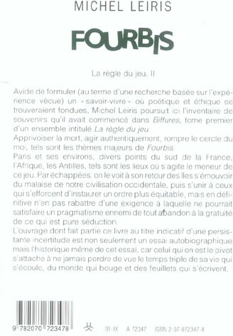 Quatrième de couverture de « LA REGLE DU JEU - II - FOURBIS »