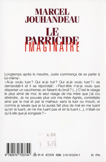 Quatrième de couverture de « LE PARRICIDE IMAGINAIRE »