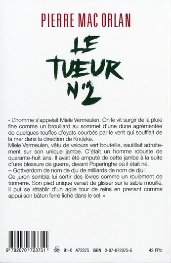 Quatrième de couverture de « LE TUEUR N 2 »