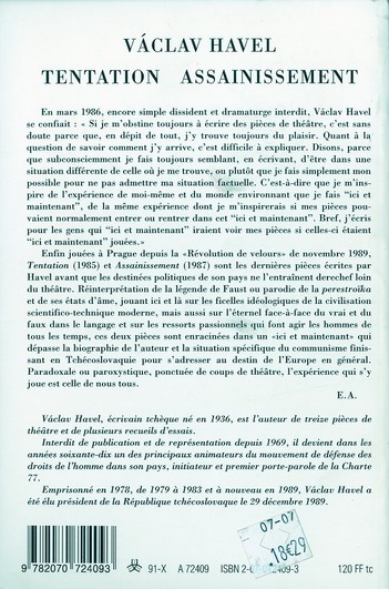 Quatrième de couverture de « TENTATION - ASSAINISSEMENT »