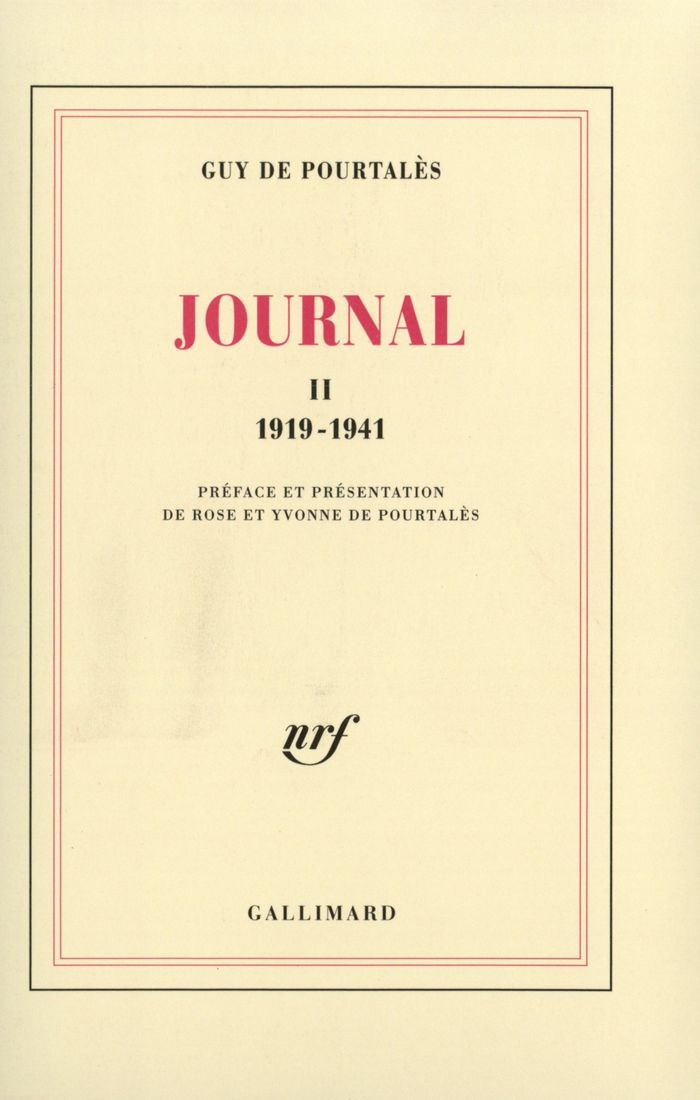 Couverture du livre « JOURNAL, II - (1919-1941) » de Pourtales Guy De, librairie Les Contes Infusés à Corte