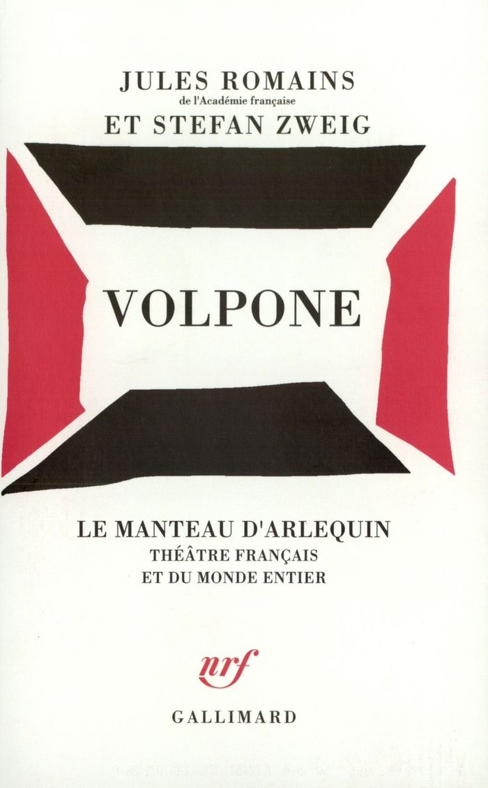 Couverture du livre « VOLPONE » de Zweig/romains, librairie Les Contes Infusés à Corte