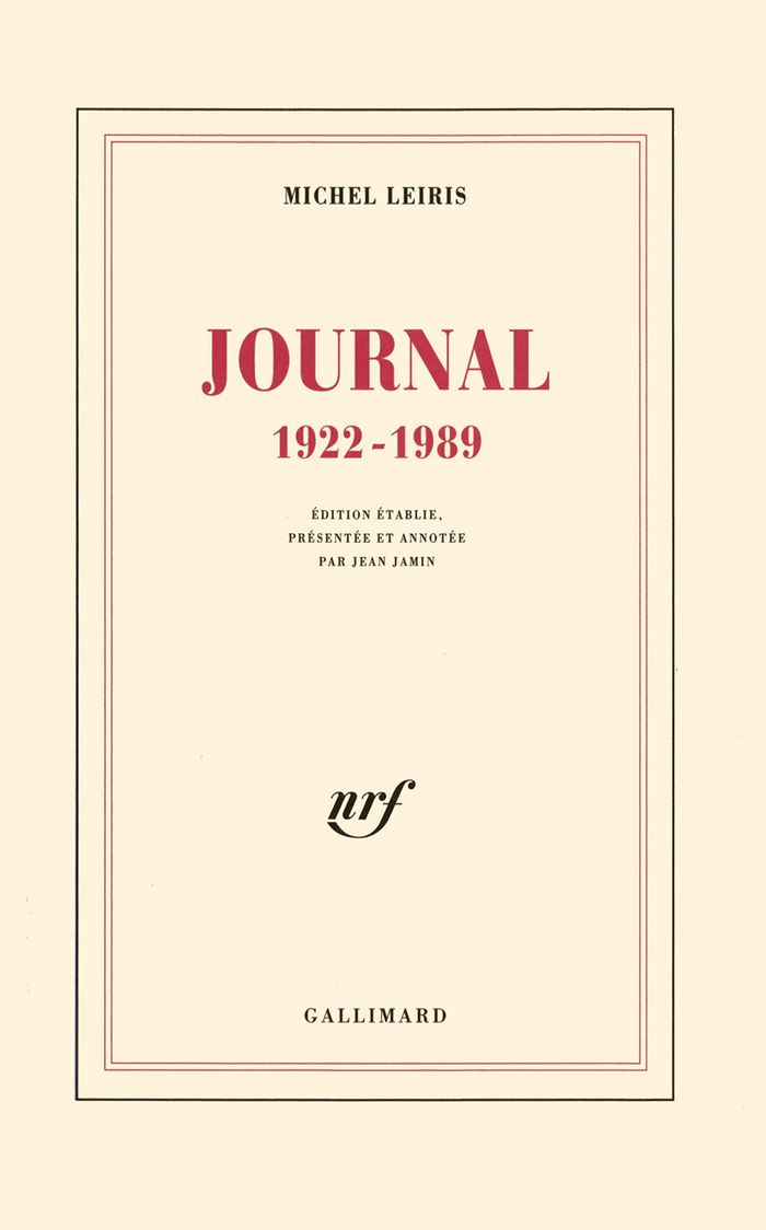 Couverture du livre « JOURNAL - (1922-1989) » de Michel Leiris, librairie Les Contes Infusés à Corte