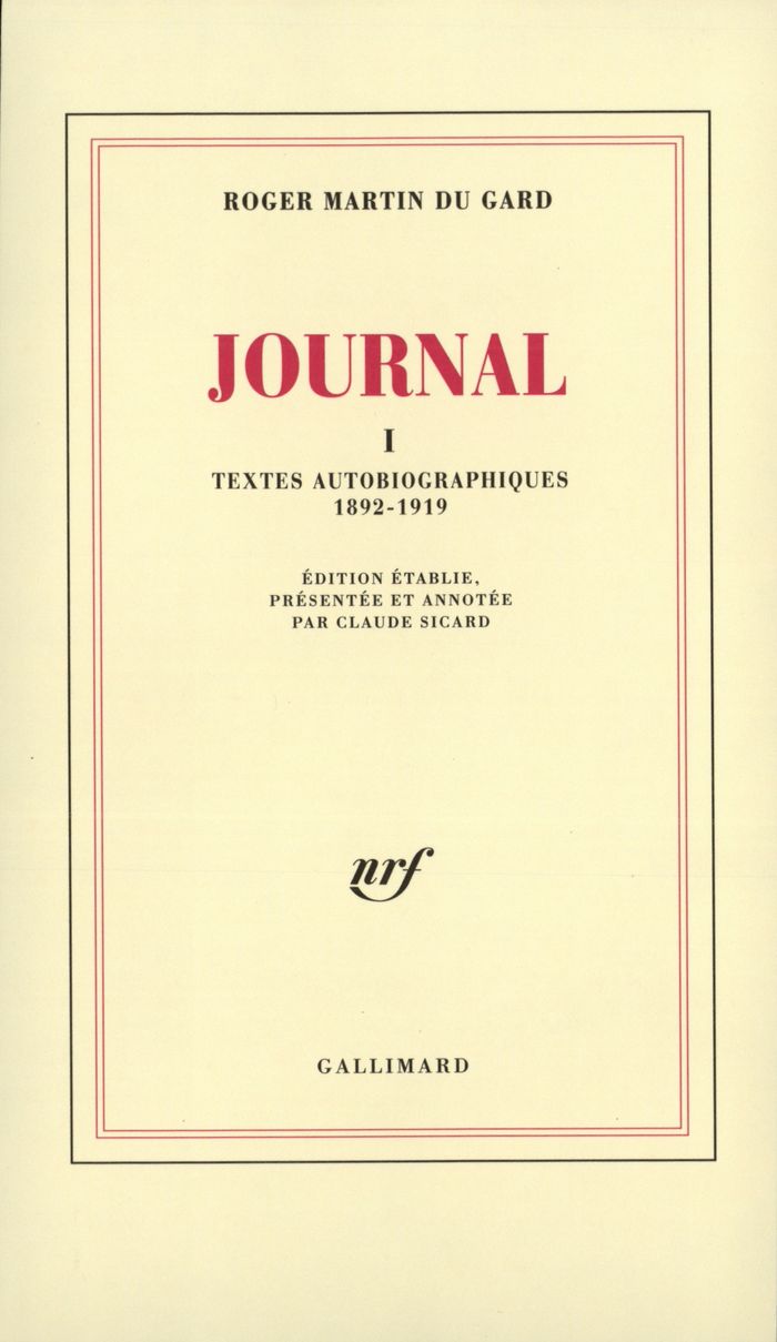 Couverture du livre « JOURNAL - VOL01 - 1892-1919 », librairie Les Contes Infusés à Corte