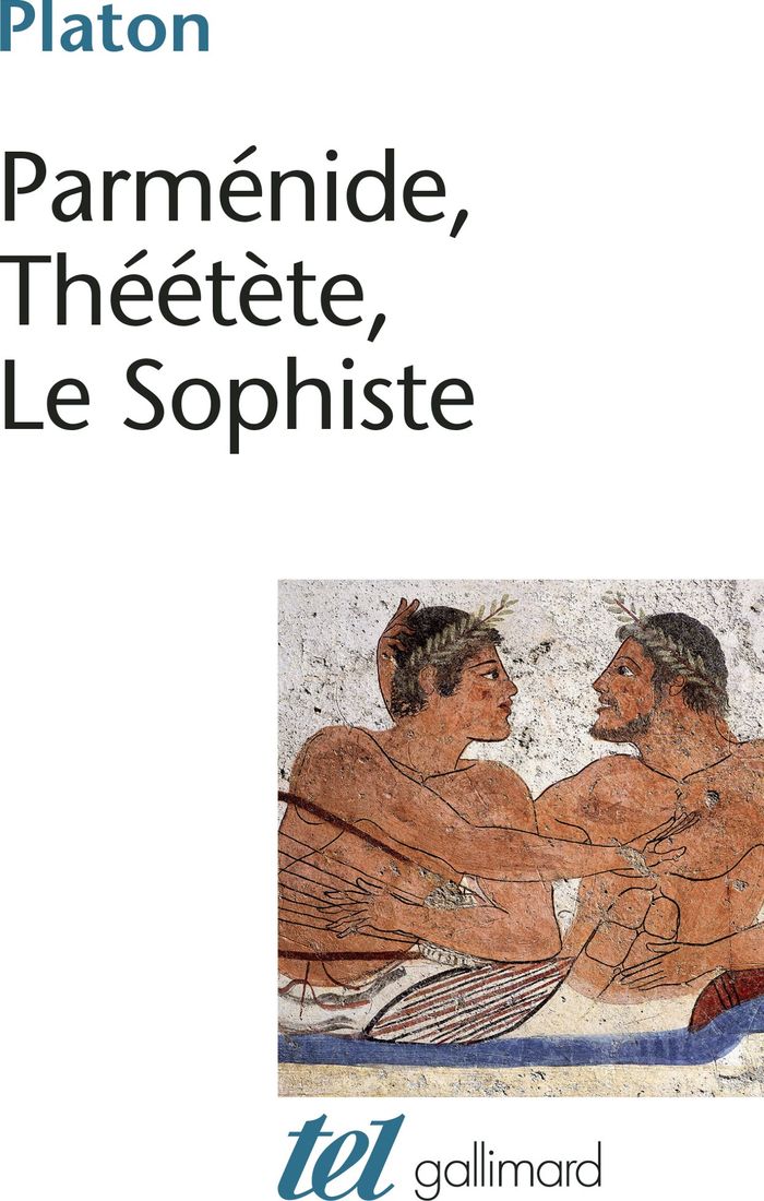 Couverture du livre « PARMENIDE - THEETETE - LE SOPHISTE » de Platon, librairie Les Contes Infusés à Corte