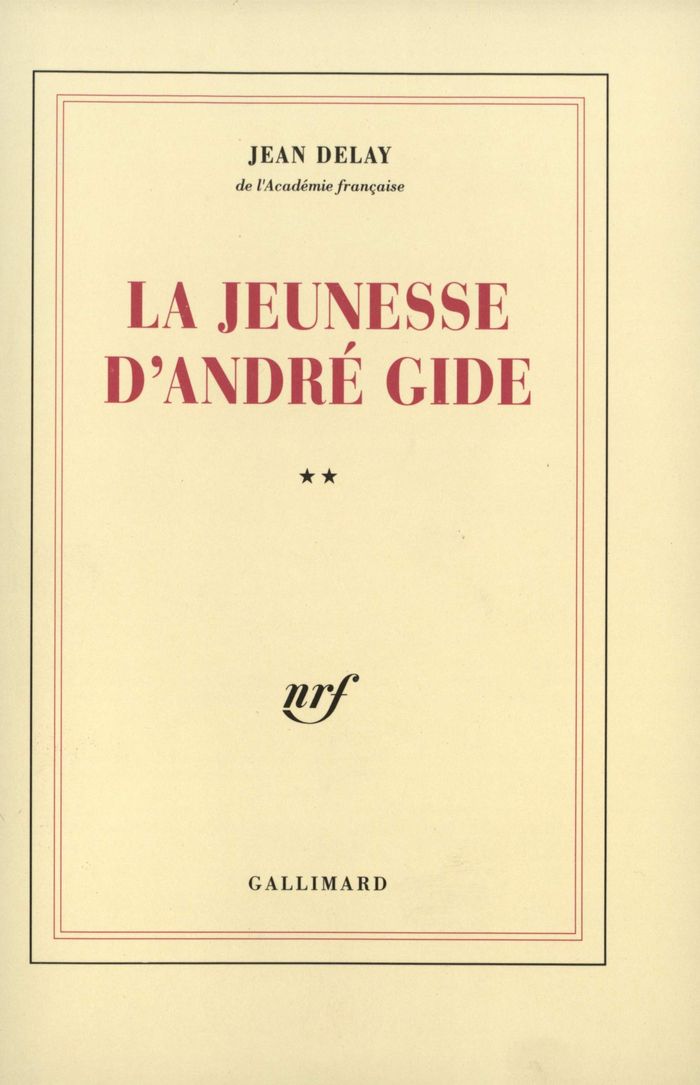 Couverture du livre « LA JEUNESSE D'ANDRE GIDE - VOL02 - 1890-1895 » de Jean Delay, librairie Les Contes Infusés à Corte