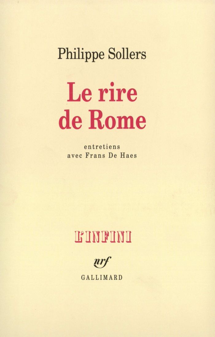 Couverture du livre « LE RIRE DE ROME - ENTRETIENS » de Haes/sollers De, librairie Les Contes Infusés à Corte