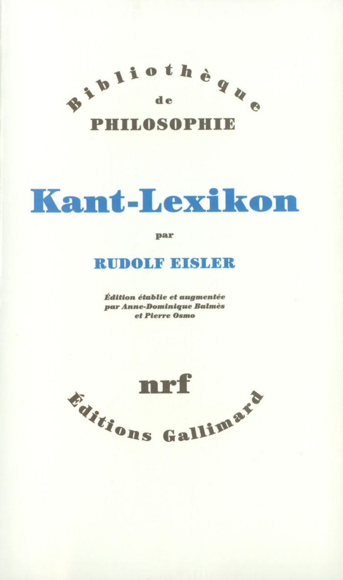 Couverture du livre « KANT-LEXIKON - VOL01 » de Rudolf Eisler, librairie Les Contes Infusés à Corte