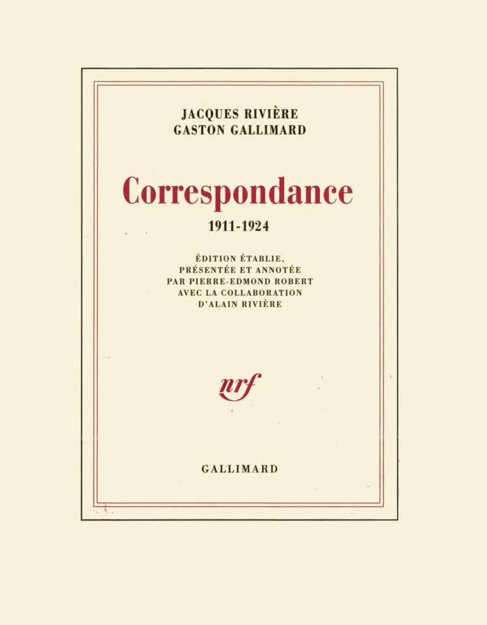 Couverture du livre « CORRESPONDANCE - (1911-1924) » de Gallimard/riviere, librairie Les Contes Infusés à Corte