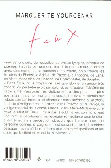 Quatrième de couverture de « FEUX »