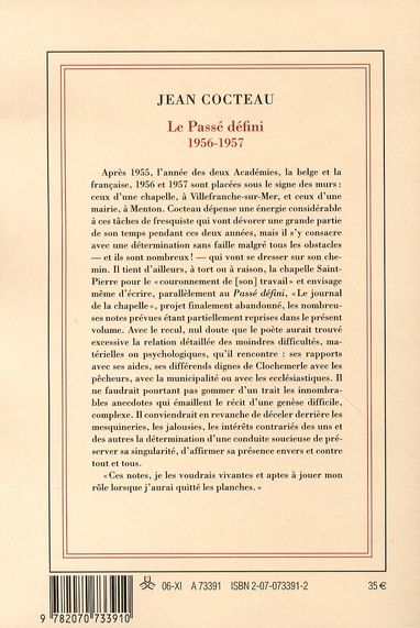 Quatrième de couverture de « LE PASSE DEFINI - VOL05 - JOURNAL-1956-1957 »