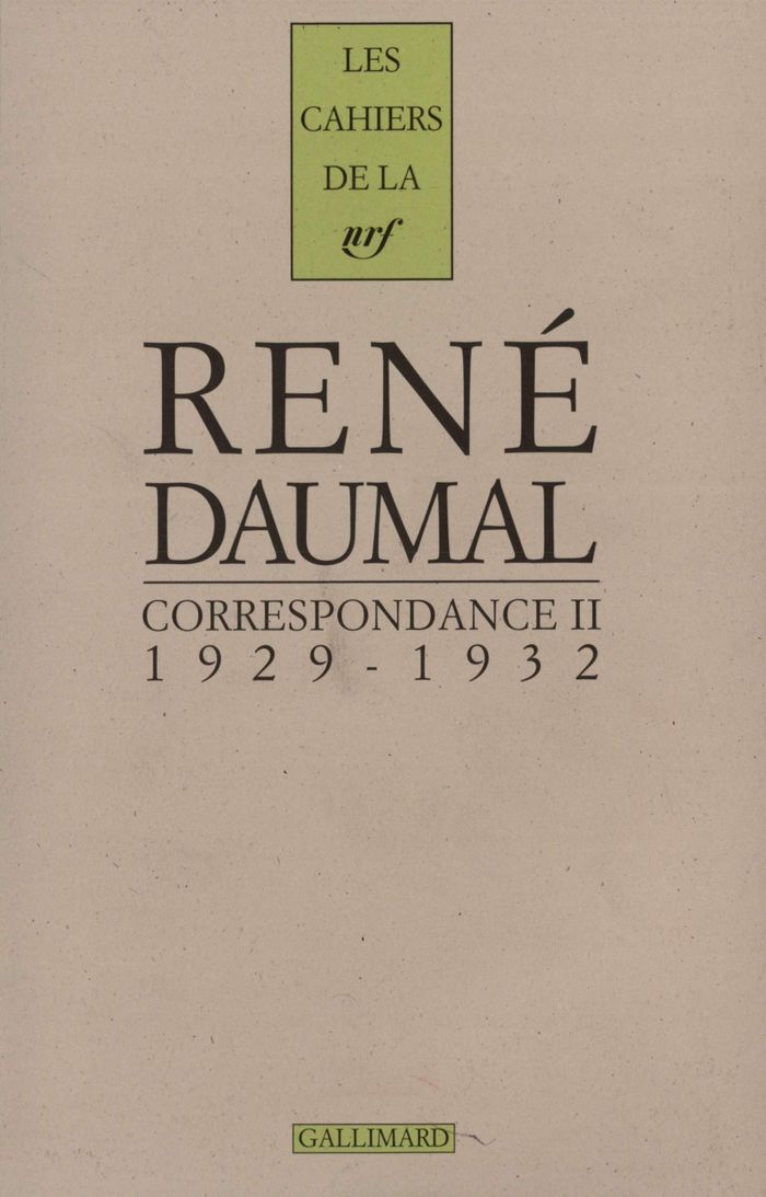 Couverture du livre « CORRESPONDANCE - VOL02 - 1929-1932 », librairie Les Contes Infusés à Corte
