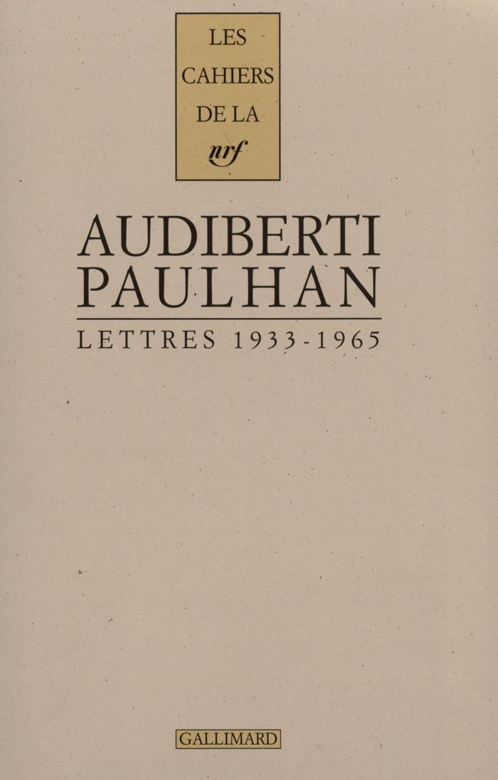 Couverture du livre « LETTRES A JEAN PAULHAN - (1933-1965) » de Jacques Audiberti, librairie Les Contes Infusés à Corte