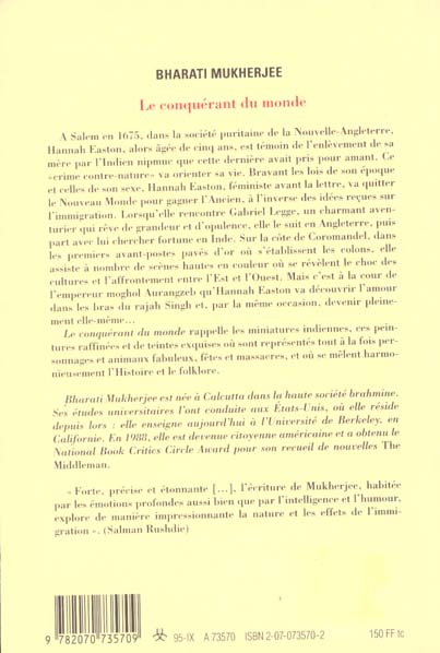 Quatrième de couverture de « LE CONQUERANT DU MONDE »