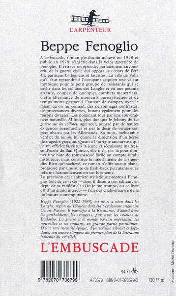 Quatrième de couverture de « L'EMBUSCADE »